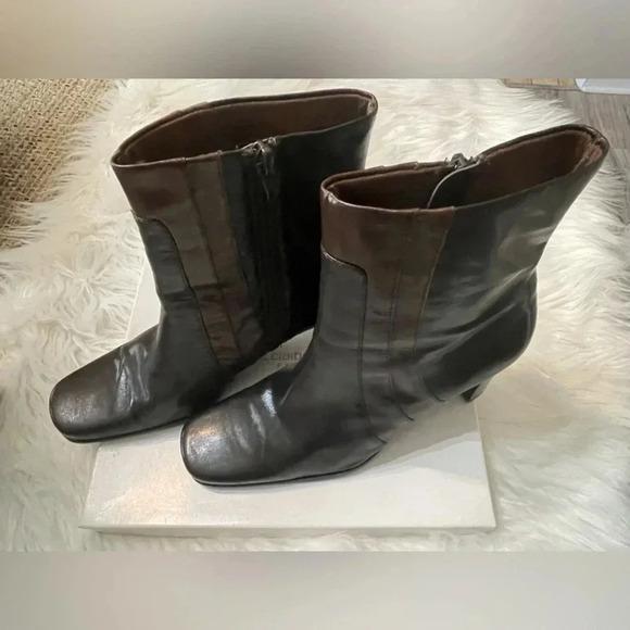 Liz Claiborne Flex Trinity Leather Ankle Boots Reddish Brown Size 8.5 - Picture 4 of 9